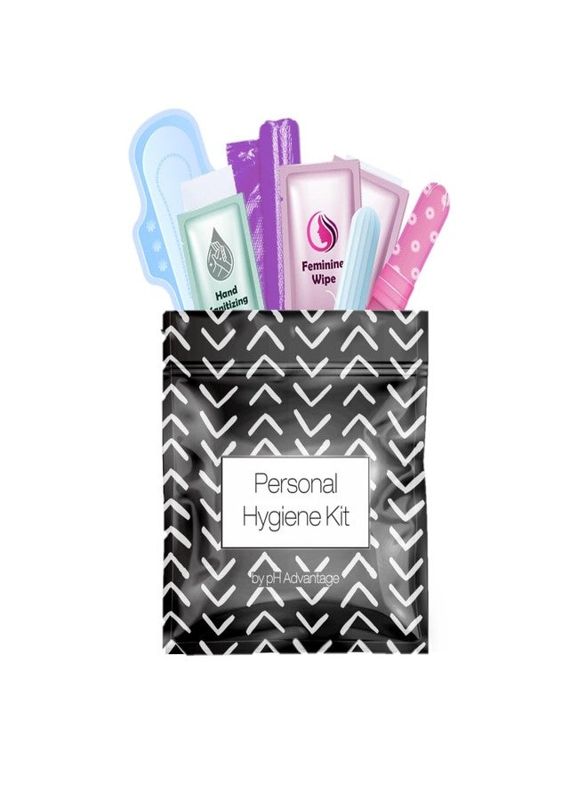 pH Advantage Portable Period Kit: Essential Period Pouch for Teen Girls in School, Travel, and Daily Use - Ideal for Parents, Schools, Churches, Businesses, and Homeless Outreach - Black Treads (1) - Image 1